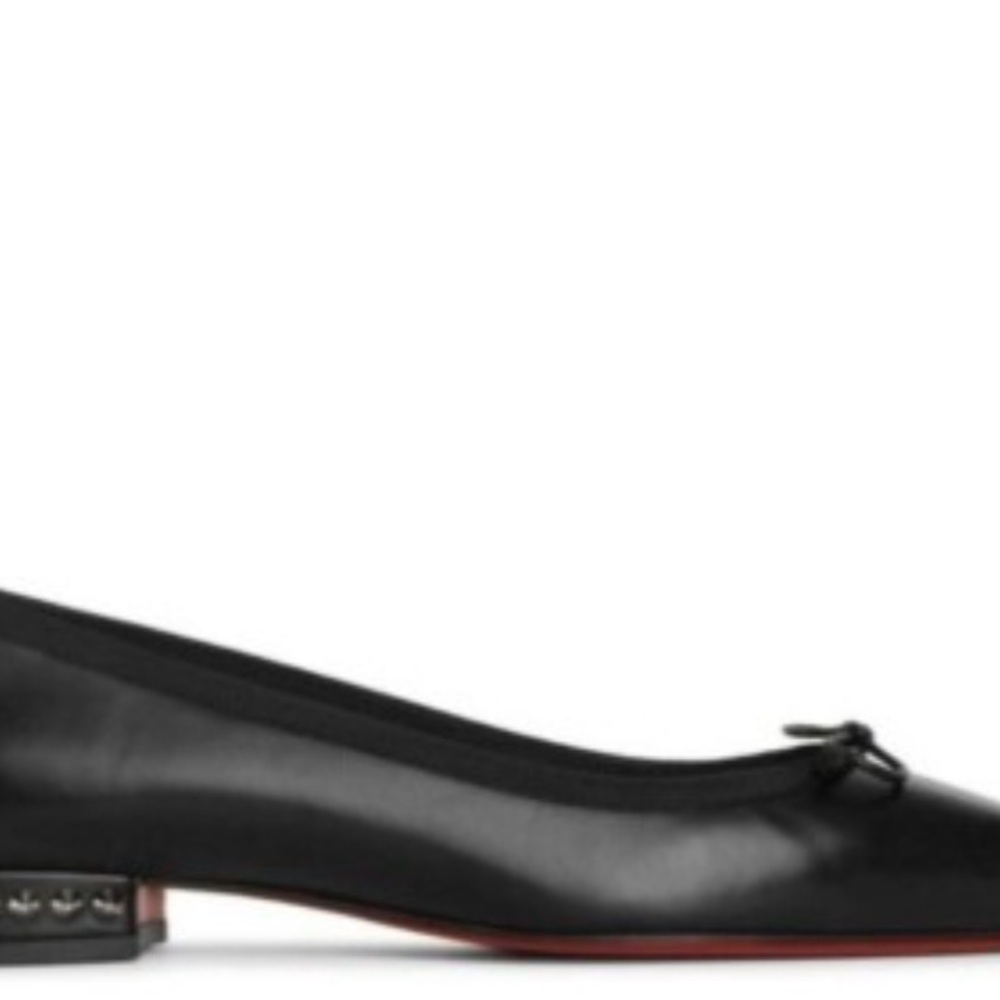 Christian Louboutin Black Flats with Studded Heel